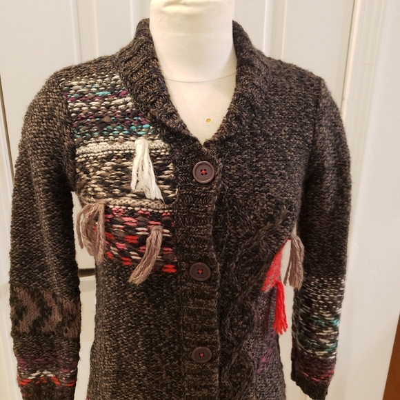 Catimini Made In France Cozy Multicolor Knit Women's Sweater - Picture 3 of 13